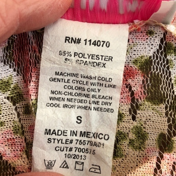 Kit & Sky floral print lace button down tie top - Picture 3 of 7